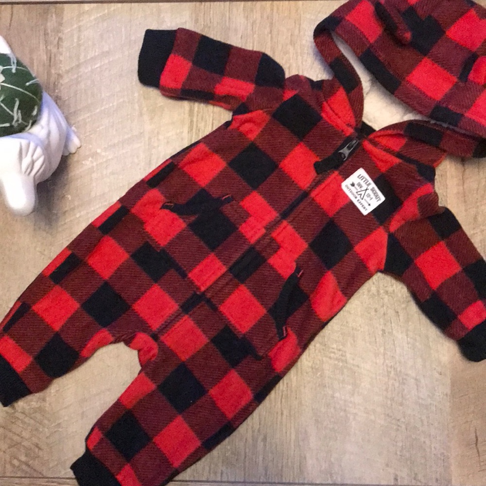 CARTERS Plaid Fleece Romper Newborn